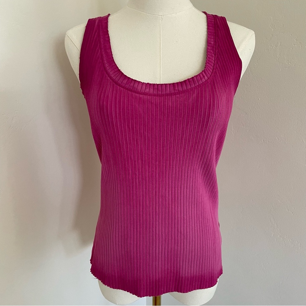 NWOT Cotton Citizen Ibiza Tank Top Magenta Mix Ribbed Cotton Spandex Large